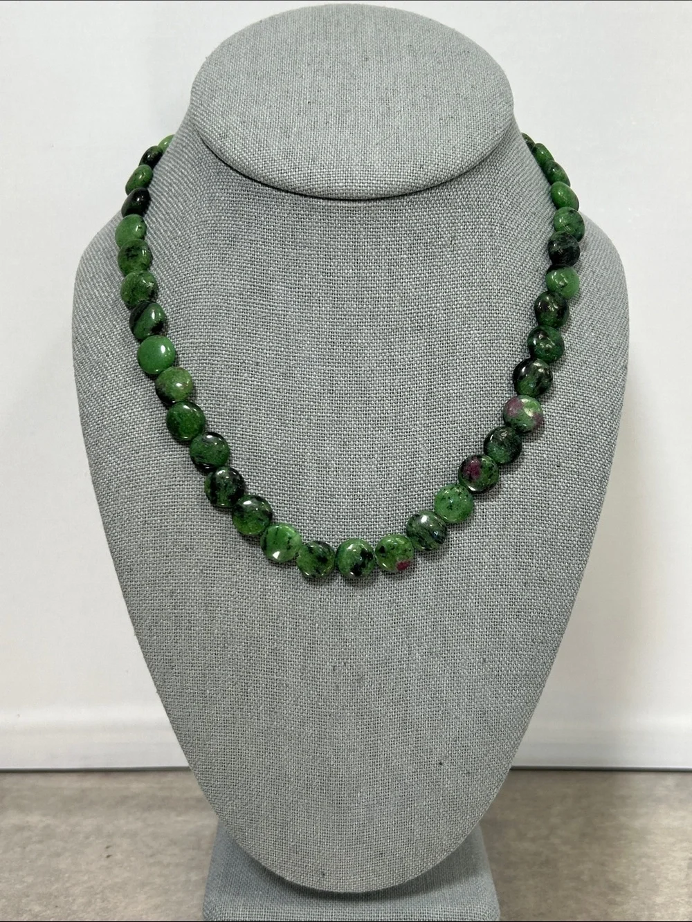 Green Ruby Zoisite Beaded Necklace - Women Jewelry